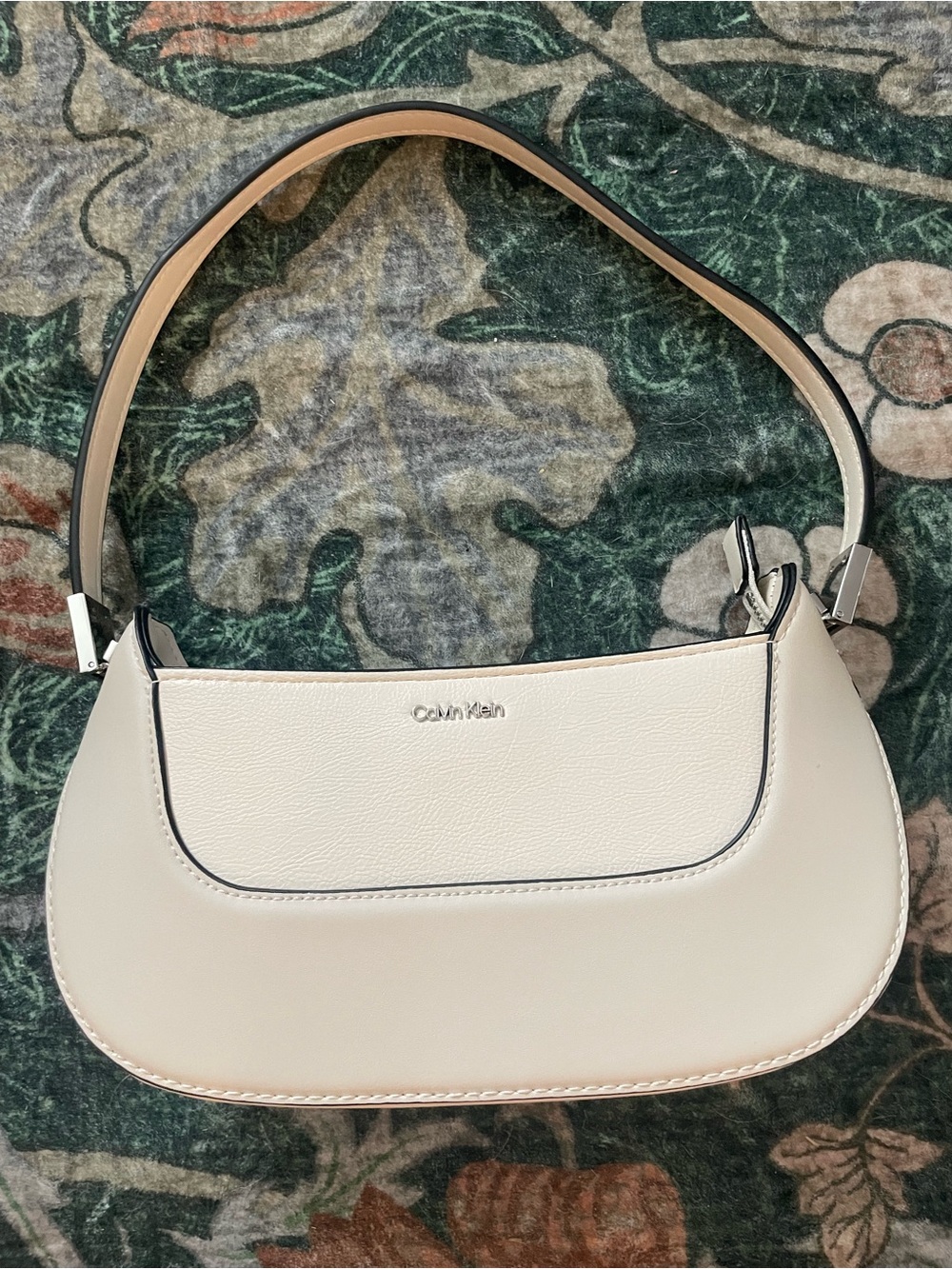 Calvin Klein Cream Shoulder Bag with Black Trim